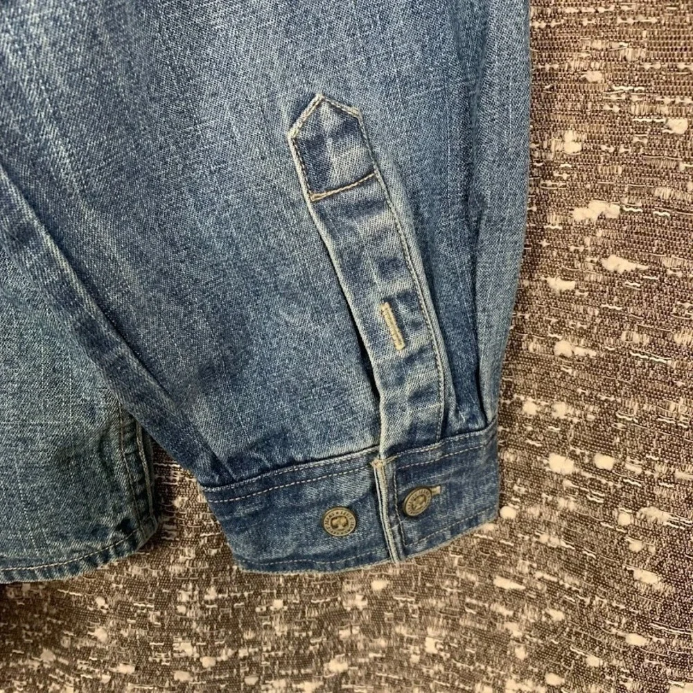 Vtg 80s Levis Denim Shirt Medium America Original Sweater Tag Trailerworld Promo